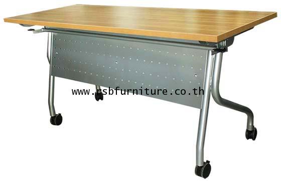 โต๊ะพับล้อเลื่อน โครงเหล็กหนา มีขนาด W120 / 150 / 180 / 200 cm รหัส 719