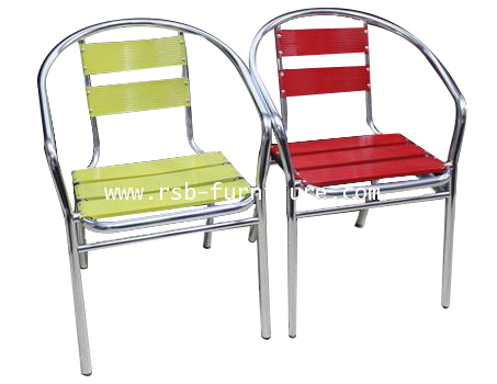 เก้าอี้อลูมิเนียม outdoor มีให้เลือกหลายสี วางซ้อนเก็บได้ รหัส 427