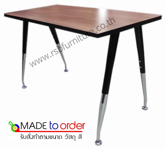 โต๊ะทำงาน ขาเหล็กตัว V โล่ง พ่นสีดำ ขนาด W 120 / 150 / 180 cm รหัส 1414