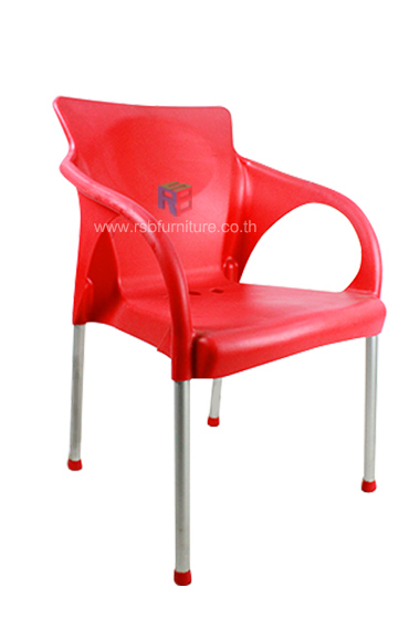 เก้าอี้พลาสติก อัดหนา มีที่เท้าแขน รุ่น 379 รับน้ำหนักได้สูง