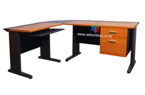 โต๊ะทำงานเข้ามุม ขาเหล็กสีดำ ขนาด 180 x 140 cm รหัส 2466