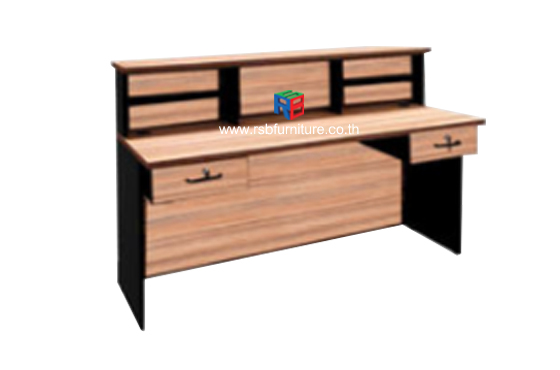 เคาน์เตอร์สำนักงาน กว้าง 160 x ลึก 70 x สูง 107 ซม. 2 ลิ้นชัก ซ้ายขวา พร้อมกุญแจล็อค รหัส 2490