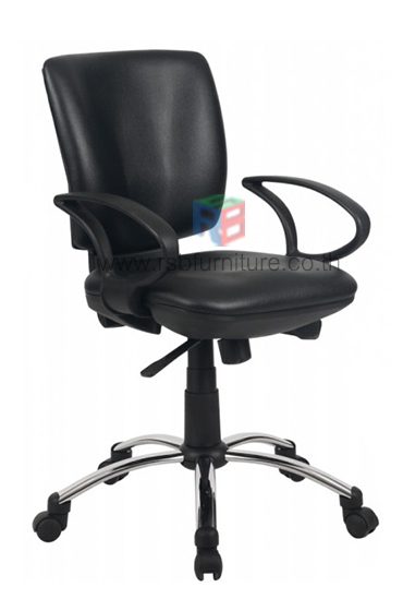 เก้าอี้สำนักงาน ที่นั่งและเบาะ P.U. FOAM พนักพิงเว้ารับหลัง นั่งสบาย รหัส 2717