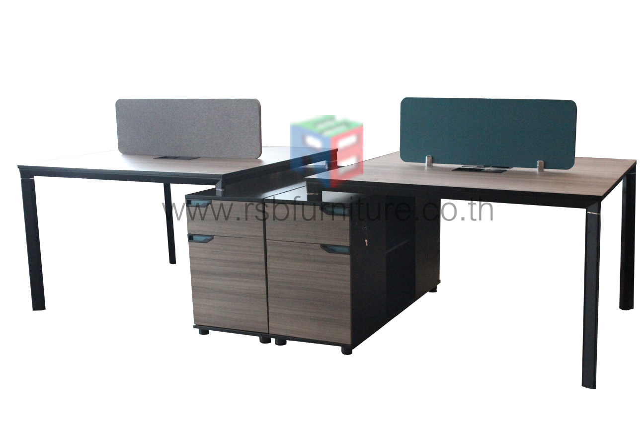 โต๊ะทำงานกลุ่ม WORKSTATION ขนาด 280 x 120 cm พร้อมฉาก รหัส 2743