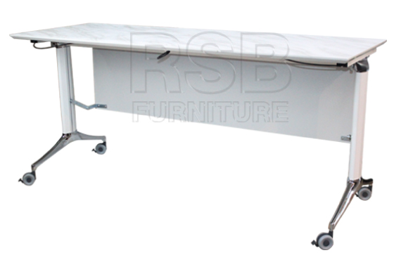 โต๊ะพับล้อเลื่อน แผ่นบังตาไม้ ล้อล็อคได้ ขนาด W 120 / 160 / 180 cm รหัส 2859