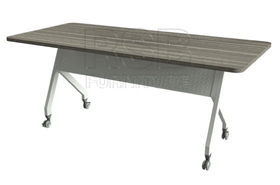 โต๊ะพับล้อเลื่อน ขาเหล็กงานดีไซน์ + ตัวล็อค ล้อ ขนาด 160 / 180 cm รหัส 2879