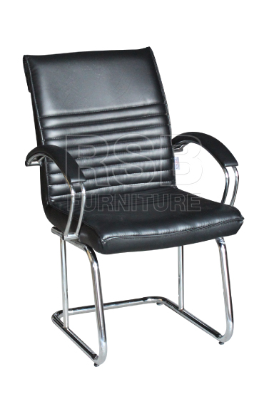 เก้าอี้ทำงาน ขาเหล็กตัว C ระดับกลาง พนักพิงหนัง มีขาหลังช่วยรับน้ำหนัก รหัส 2901