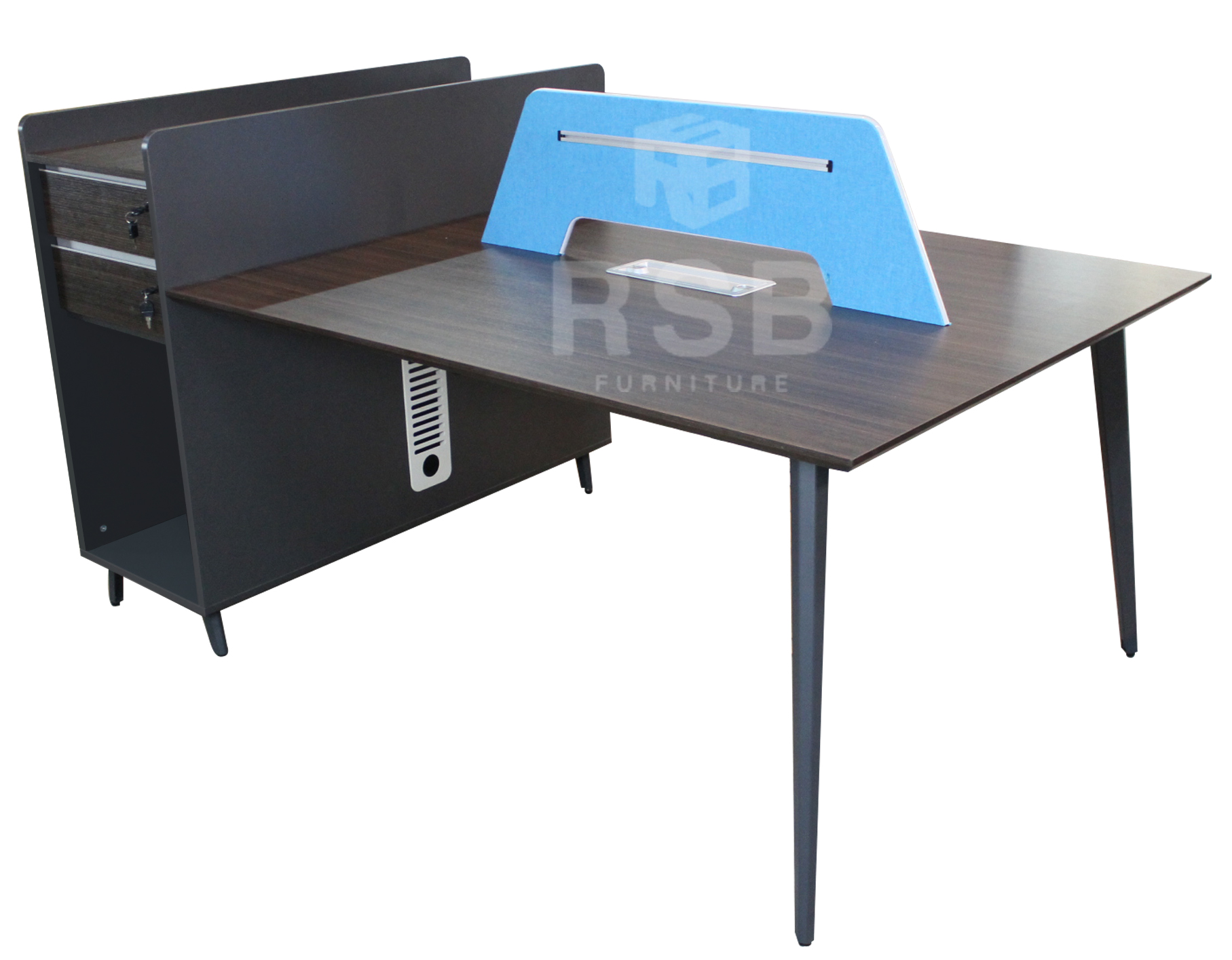 โต๊ะทำงานกลุ่ม WORKSTATION 2 ที่นั่ง ขนาด 187 x 120 cm พร้อมฉาก (สามารถซื้อเพิ่มเพื่อต่อได้) รหัส 2941