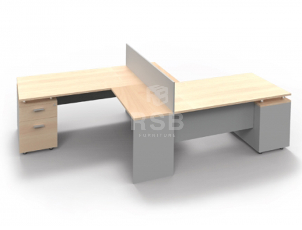 โต๊ะทำงานเข้ามุม WORKSTATION 2 ที่นั่ง มีขนาด W 280 / 320 cm รหัส 2989