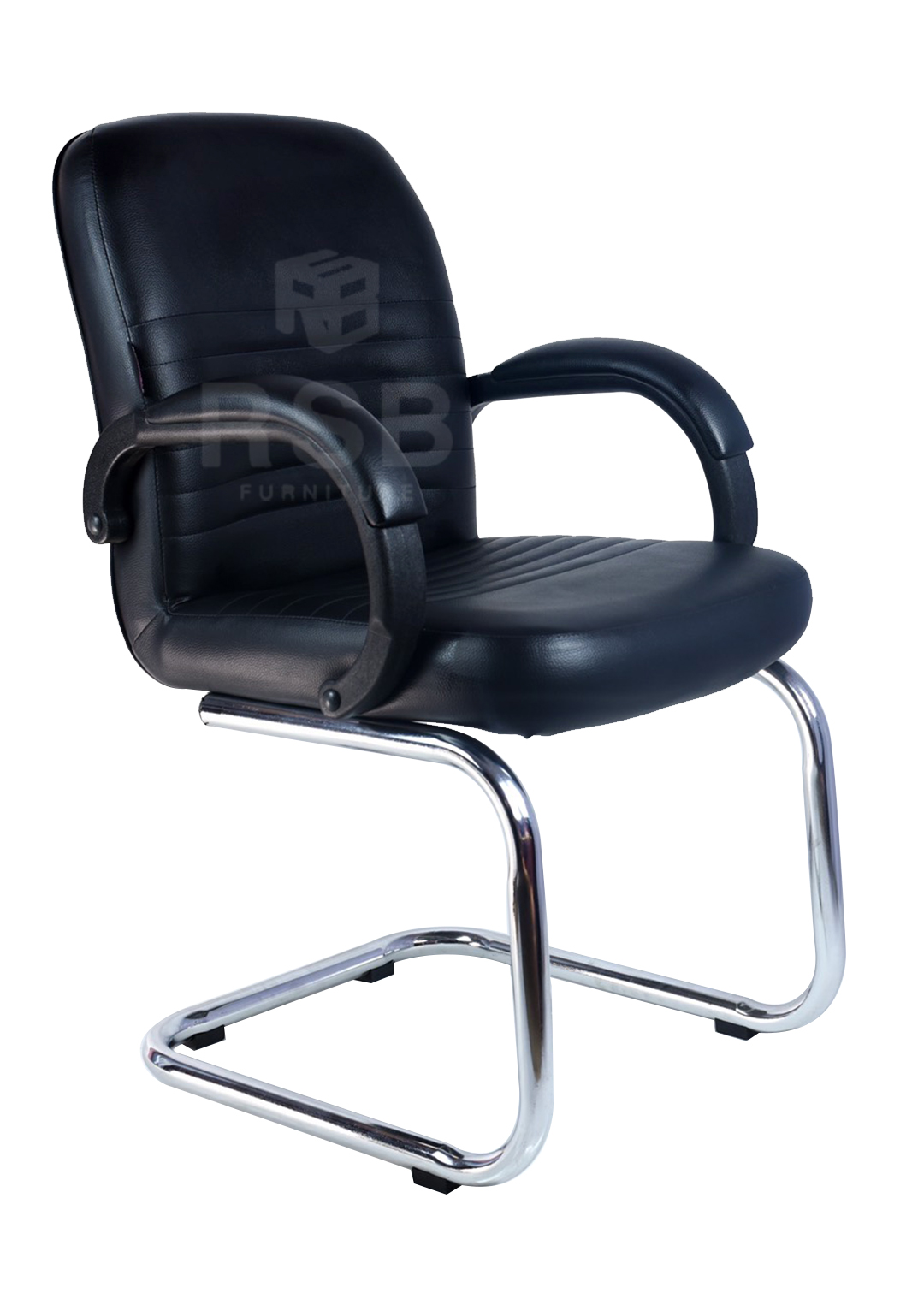 เก้าอี้ทำงาน ที่ท้าวแขนหุ้มหนัง ขาตัว C รับน้ำหนัก 120 KG รหัส 3014