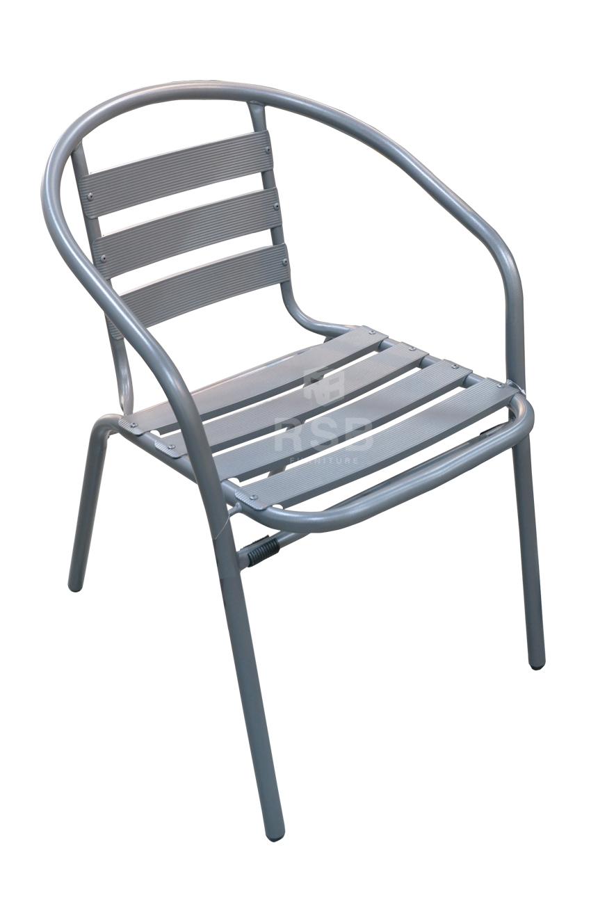 เก้าอี้ อลูมิเนียมพ่นสีเทา วางกลางแจ้ง ราคาส่ง รหัส 3091