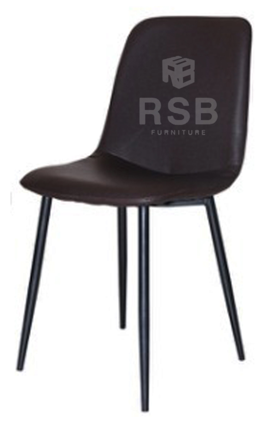เก้าอี้ทานอาหาร RETRO หุ้มหนัง โครงเหล็กสีดำ รหัส 3158