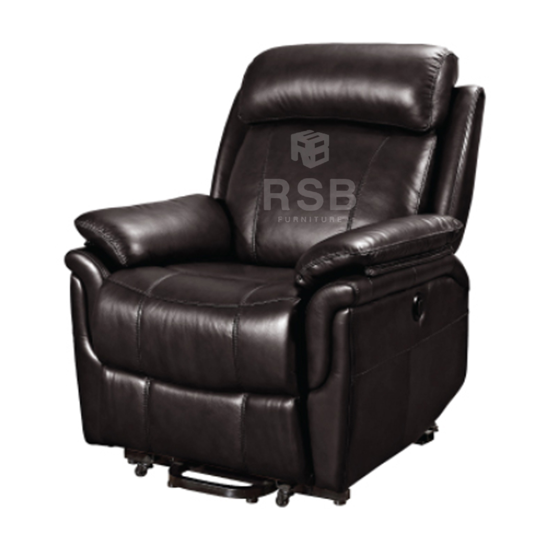 เก้าอี้พักผ่อน หนังแท้ ขึ้นลง ระบบไฟฟ้า รับน้ำหนัก 150 KG รหัส 3127