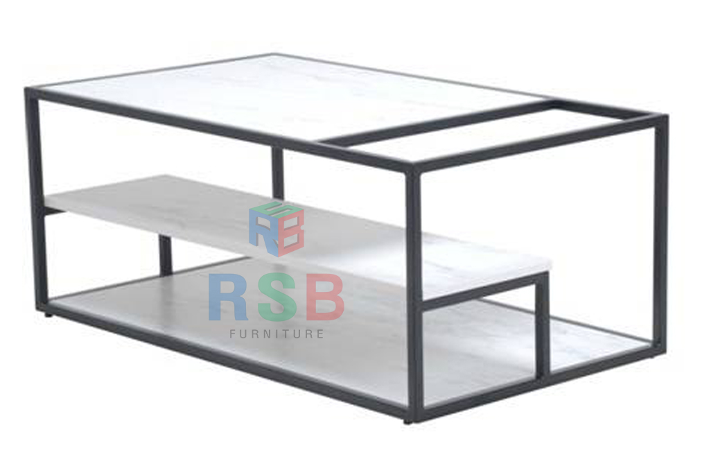 โต๊ะกลาง ขาเหล็กพ่นสีดำ ขนาด 105 x 60 cm. รหัส 3110