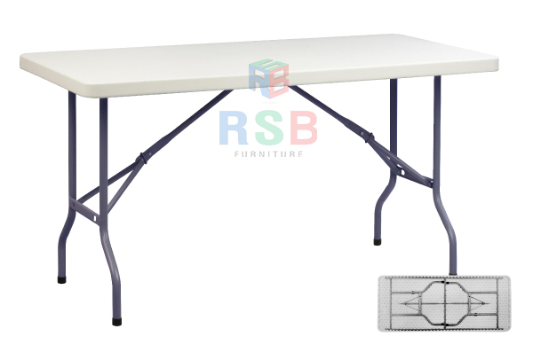โต๊ะพับอเนกประสงค์ 5 ฟุต แบบพับครึ่งได้ หน้าโต๊ะ HDPE รับน้ำหนัก 150 KG รหัส 3101