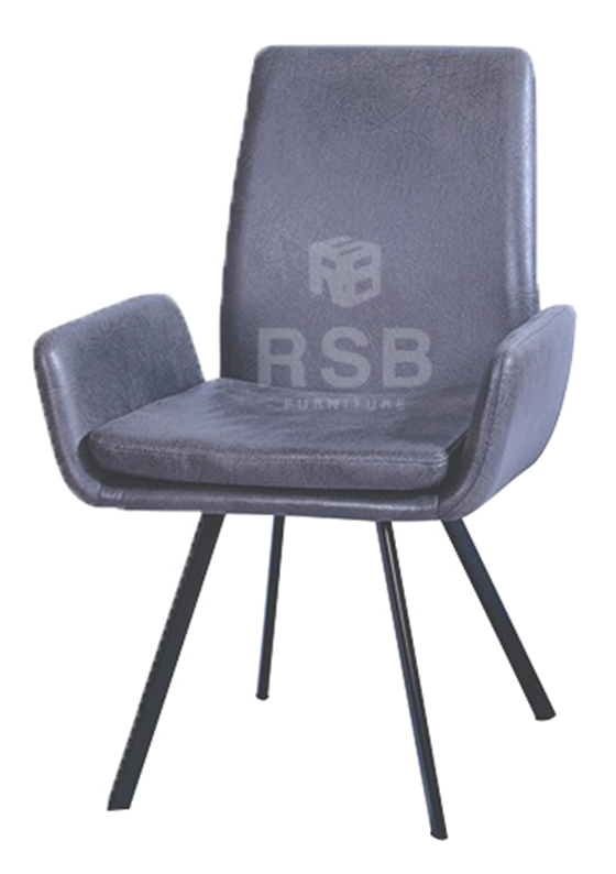 เก้าอี้ Design พนักพิงที่นั่งเบาะหนัง ขาเหล็กสีดำ รหัส 3464