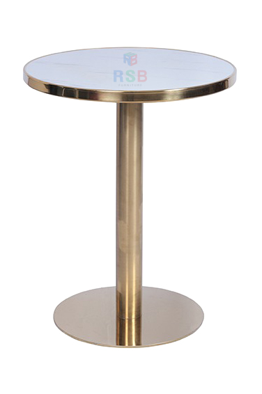 โต๊ะ ขาเหล็กสีทอง เส้นผ่านศูนย์กลาง 60 cm ฐานกลม TOP กลม รหัส 3473