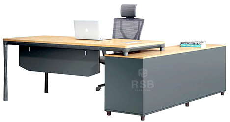 โต๊ะทำงาน ผู้บริหาร ขาเหล็ก Design work ขนาด 200 x 200 cm รหัส 3484