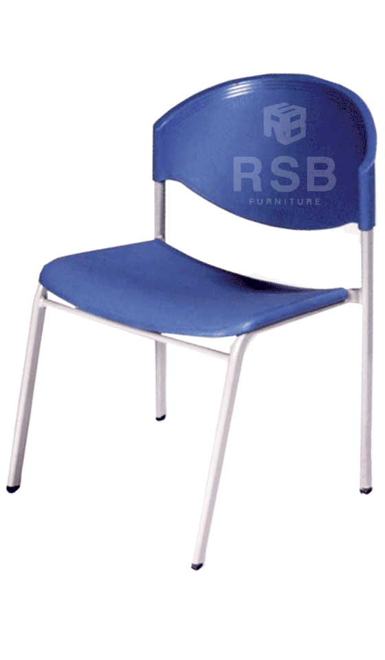เก้าอี้สำนักงาน โพลี ขาเหล็ก ซ้อนเก็บง่าย รหัส 3568