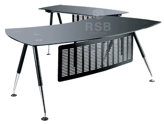 โต๊ะทำงานผู้บริหาร ยี่ห้อ perfect รุ่น ACER TOP กระจก TEMPER 12 mm ขนาด 200 x 140 cm รหัส 3609