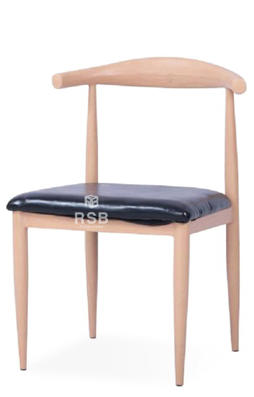 เก้าอี้ Design โครงเหล็กลายไม้ ที่นั่งเบาะ รหัส 3667