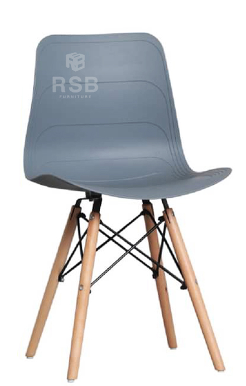 เก้าอี้ Design chair สีพาสเทล ขาไม้เชื่อมต่อเหล็กเส้น รหัส 3659