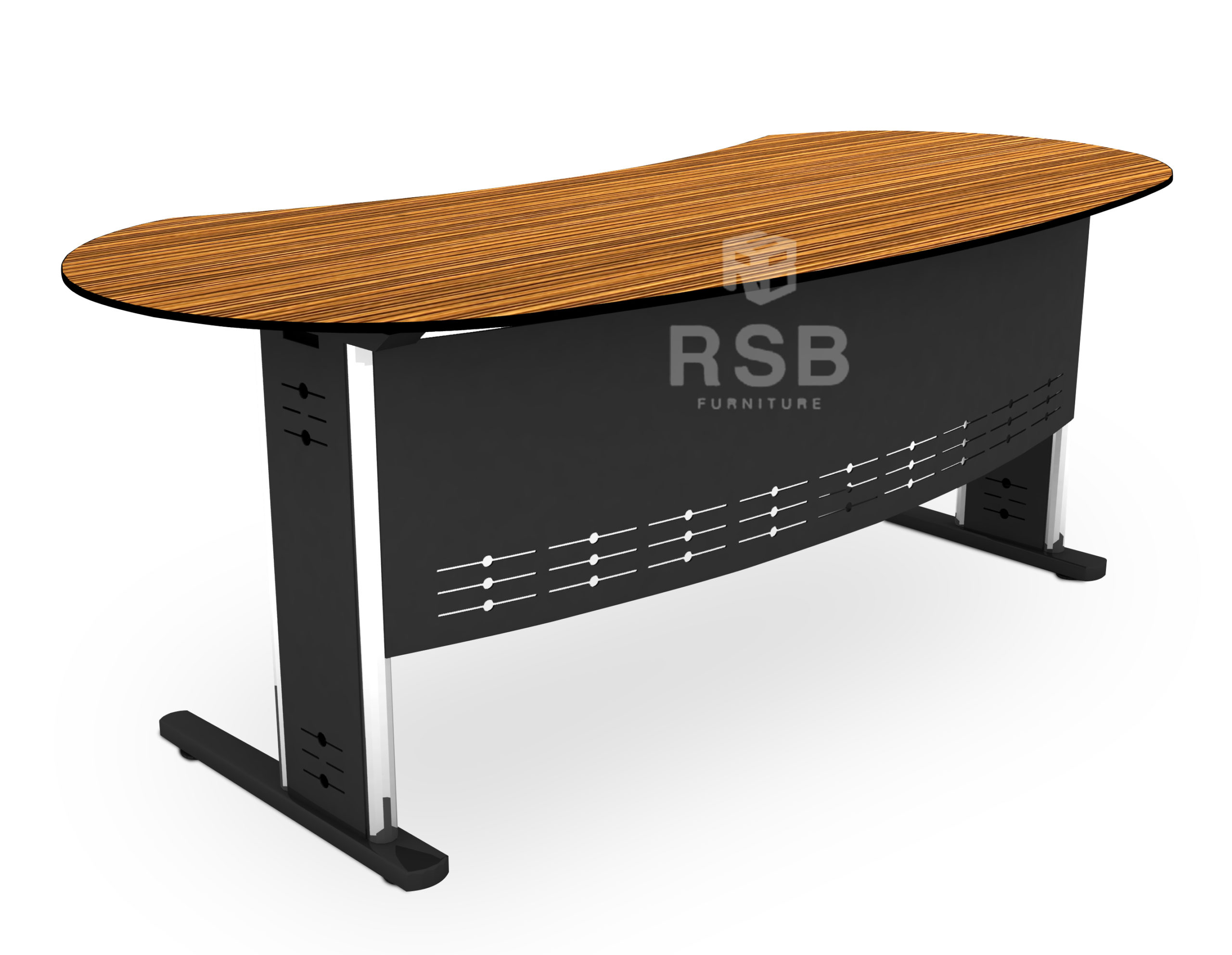 โต๊ะผู้บริหาร TOP HIGH GLOSS หน้าโต๊ะโค้ง ขนาด W200 x D90 x H75 cm รหัส 4288