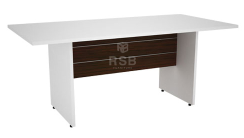 โต๊ะประชุม ขาว-เวงเก้ ขนาด W180 x D90 cm เมลามีนสีพิเศษ WENGE รหัส 4301