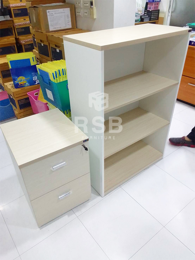 หน้างานนี้ลูกค้าได้สั่งซื้อตู้เอกสารไปใช้งาน 2 แบบค่ะ ได้เลือกเมลามีนสีเมเปิ้ลสลับกับสีขาว สวยมากๆค่ะ