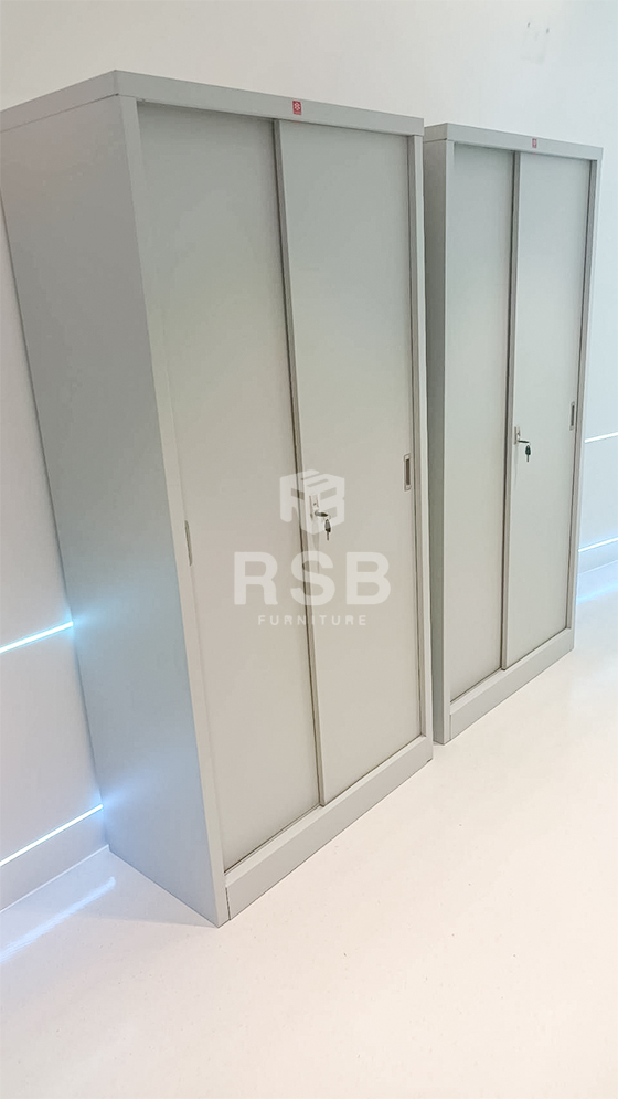 หน้างานนี้ลูกค้าต้องการตู้เก็บเอกสารเหล็ก ได้เลือกใช้เป็นตู้เหล็กบานเลื่อน ยี่ห้อ Luckyworld