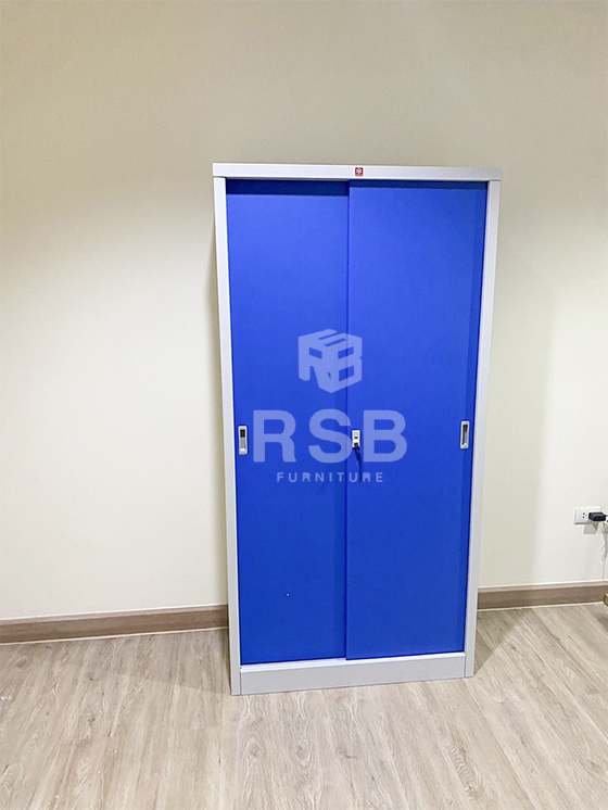 ภาพถ่ายจากหน้างานจัดส่งตู้เอกสารเหล็กบานเลื่อนแบบทึบ ยี่ห้อ Lucky world รุ่น KSS-914