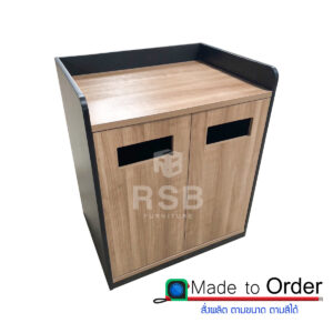 ตู้เก็บถังขยะเจาะช่อง 2 ช่อง ขนาด W80 cm รหัส 5191