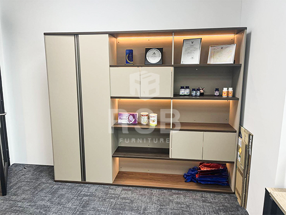 รีวิวภาพถ่ายจากหน้างานจัดส่งตู้เอกสาร ตู้โชว์ Sideboard ขนาดสูง 204 ซม.