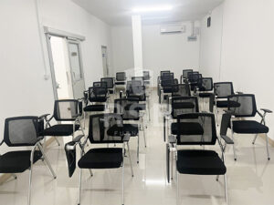 จัดส่งเรียบร้อยเก้าอี้เลคเชอร์พับได้ พนักพิงตาข่าย รุ่นโครงเหล็กหนา 1.2 mm