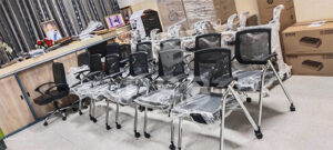 จัดส่งเรียบร้อยเก้าอี้สัมมนามีล้อ รุ่นเบาะพับขึ้นได้ เก้าอี้รุ่นนี้พับเก็บได้สะดวกและประหยัดพื้นที่เวลาเก็บ