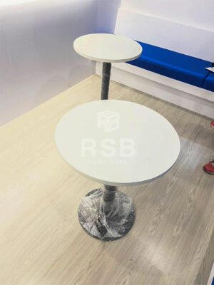 จัดส่งเรียบร้อยโต๊ะกลมไม้ ขาเหล็กพ่นสีดำ ขนาด กว้าง 60 cm