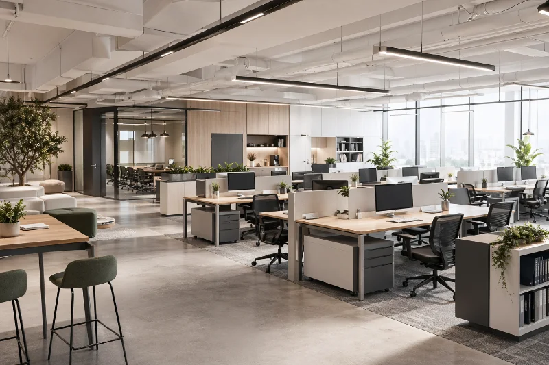 ออฟฟิศสมัยใหม่แบบ Open Plan จัด Layout เป็นระเบียบ โปร่งโล่ง ใช้พื้นที่คุ้มค่า