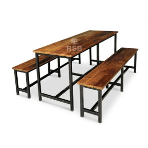 ชุดโต๊ะโรงอาหาร ไม้สนนอก มี 3 ขนาด W120 / W150 / W180 CM รหัส 5479