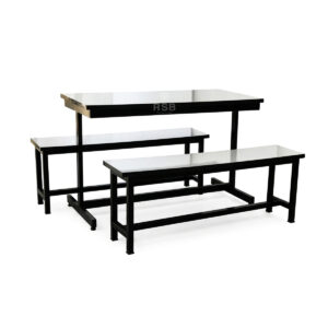 ชุดโต๊ะโรงอาหาร ขาเหล็ก มี 3 ขนาด W120 / W150 / W180 CM รหัส 5480