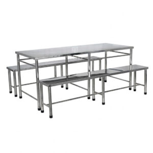 ชุดโต๊ะโรงอาหารสแตนเลส มี 3 ขนาด W120 / W150 / W180 CM รหัส 5482